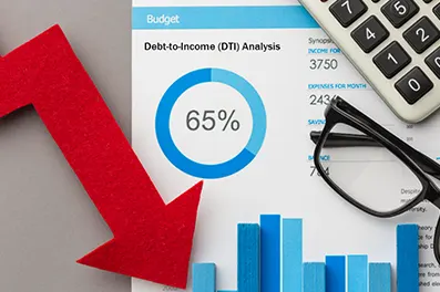 Calculating the ratio of monthly debt payments to income to gauge repayment capacity